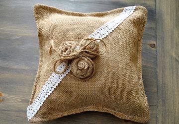 Rustic Burlap Wedding Ring pillow