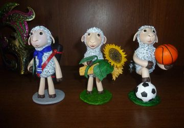 A toy sheep (sport, farmer, student)
