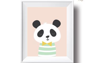 Panda, Playroom print, nursery wall decor, kids poster, nursery print, kids wall art, playroom poster