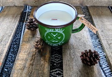 Spruce Christmas Tree_Soy Wood Wick Candle in Reusable Camping Mug
