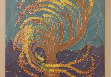 Handmade Tree of Season Painting on Silk 24"X30"
