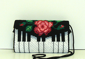 Red,pink and black Piano clutch/evening bag