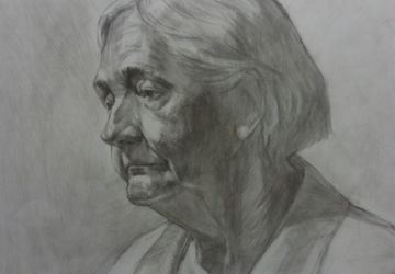 A portrait of a senior woman