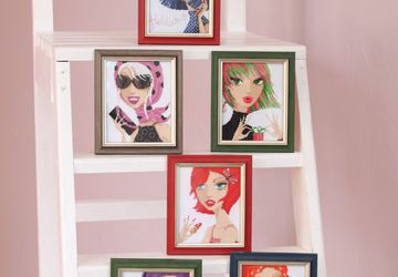 Finished cross stitch embroidered pictures 6 pcs