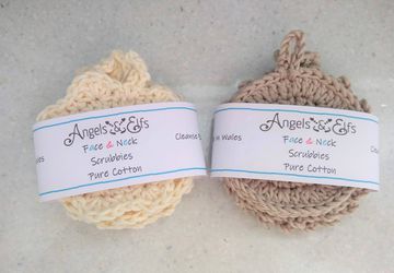 Set of 7 Eco-Friendly Re-Usable Pure Cotton Crochet Face & Neck Scrubbies