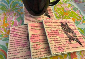 Hedwig  |  Upcycled Harry Potter Book Page Coasters