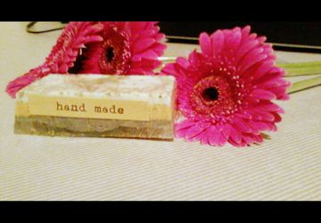 Handmade soap with olive oil and lavender