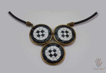 Portuguese Cobblestone Indigo Necklace - CIDC-7-28