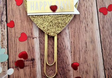 Valentine Gold Heart Planner Clip. Gold  Heart Paper Clip