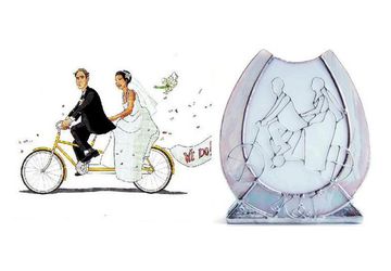 Wedding Horseshoe Personalised Candle Holder, Unique Gift to Match Invitation