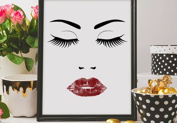 Face wall art, woman face print.