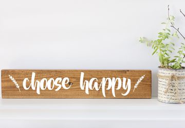 Choose Happy Sign, Inspirational Wall Art, Quote Wall Art, Quote Signs, Wood Wall Art, Wood Wall Art Décor, Wooden Wall Art, Gifts for Her
