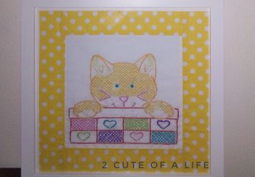 Kitten needlepoint art wall decor