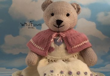 Hand knitted teddy bear Mallow