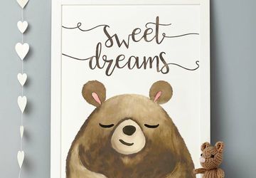 Bear wall art, bear nursery wall art