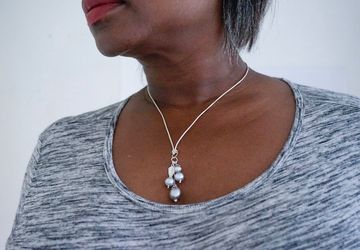 Grey Pearl Necklace, Pearl Pendant Necklace, Multi Pendant Necklace, Elegant Necklace, Baroque Pearls