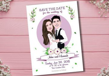 Custom Wedding Invitation Illustrated From Your Photos