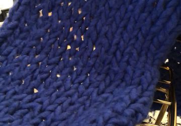 Super Chunky Vegan  yarn hand arm knit blanket