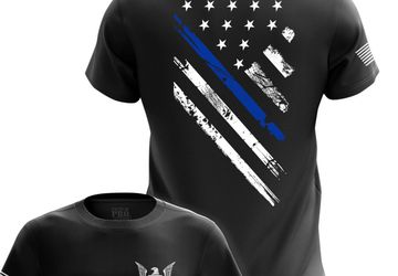 Blue Line Crest Flag T-Shirts | Men’s Tees for Real Patriots
