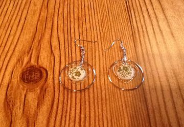 Broken China spring blossom earring