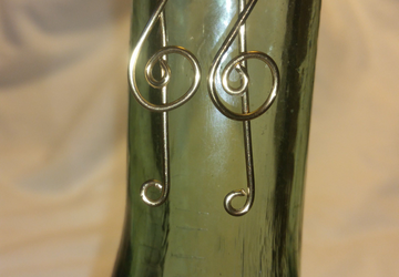 Gold Tone Handmade Treble Clef Earrings