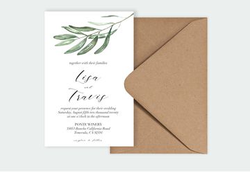 Greenery Wedding Invitation Template, Wedding Invitation, Wedding Invitation Suite