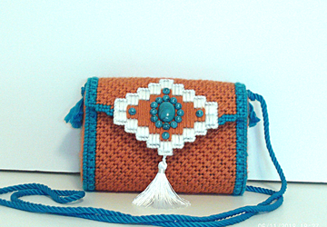 Southwestern Terra-Cotta and Turquoise evening bag