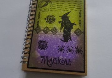 Hand made notebook Witch notebook, magic notebook C6 hard cover book Lined notebook Pagan gift Halloween gift