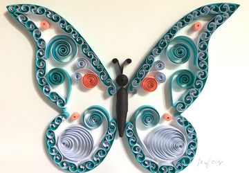 Quilling art, Butterfly wall decor, Butterfly, Nursery decor, Baby shower gift, Framed wall art, Wall hanging
