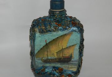 Sailboat blue bottle