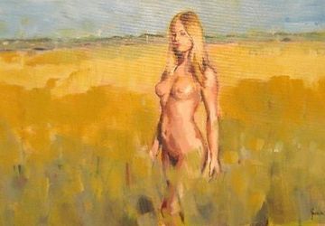 A girl in a field
