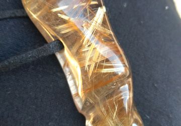Golden star rutile Quartz free form carving pendant