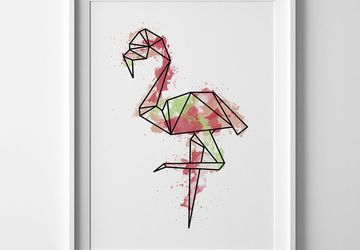 Flamingo print, flamingo wall art
