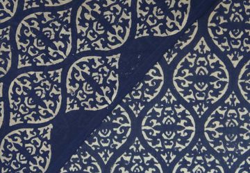 India hand block printed cotton fabric,  natural hand dyed organic colors