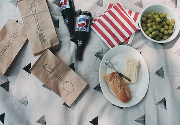 DIY Stamped Picnic Blanket