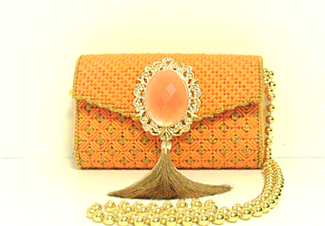 Orange and Gold clutch/evening bag