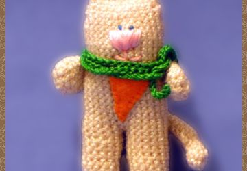 Funny crocheted cat