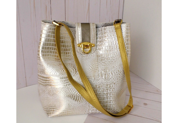 White Vegan Leather Tote Bag