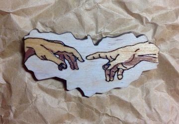 "The creation of Adam" brooch