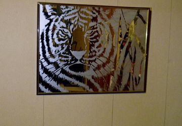 8x10 Etched White Bengal Tiger Mirror