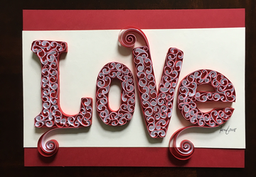 Love sign, Quilling art, Anniversary gift, Inspirational signs, Nursery wall art, Wall hanging, Bedroom decor