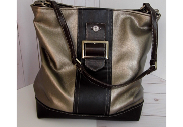 Bronze Metallic Vegan Leather Tote Bag