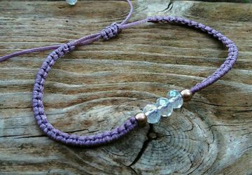 Lilac Minimal Crystal macrame Bracelet