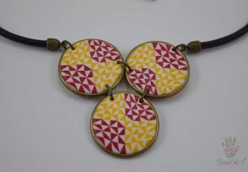 Portuguese Ceramic Tiles Indigo Necklace - CIDA-2-63