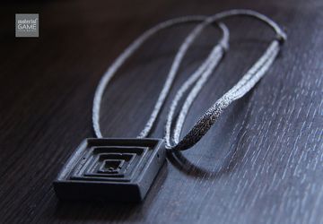 Geometric design - Concrete jewelry | Sliding necklace with paracord | Minimalist design | Unique gifts | 4 colors paracord | string(Unisex)