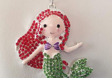 Little Mermaid Rhinestone Silver Necklace