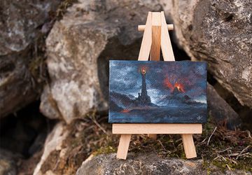 «The Eye of Sauron» - Lord of the Rings mini oil painting