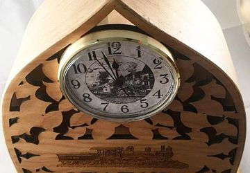 Custom Mantle Clock with Train Engraving