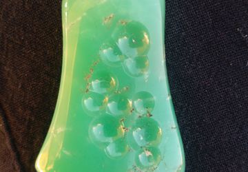 Carved Australian chrysoprase abstract cabochon