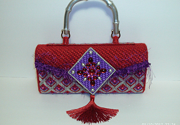 Purple,red and sliver clutch/evening bag